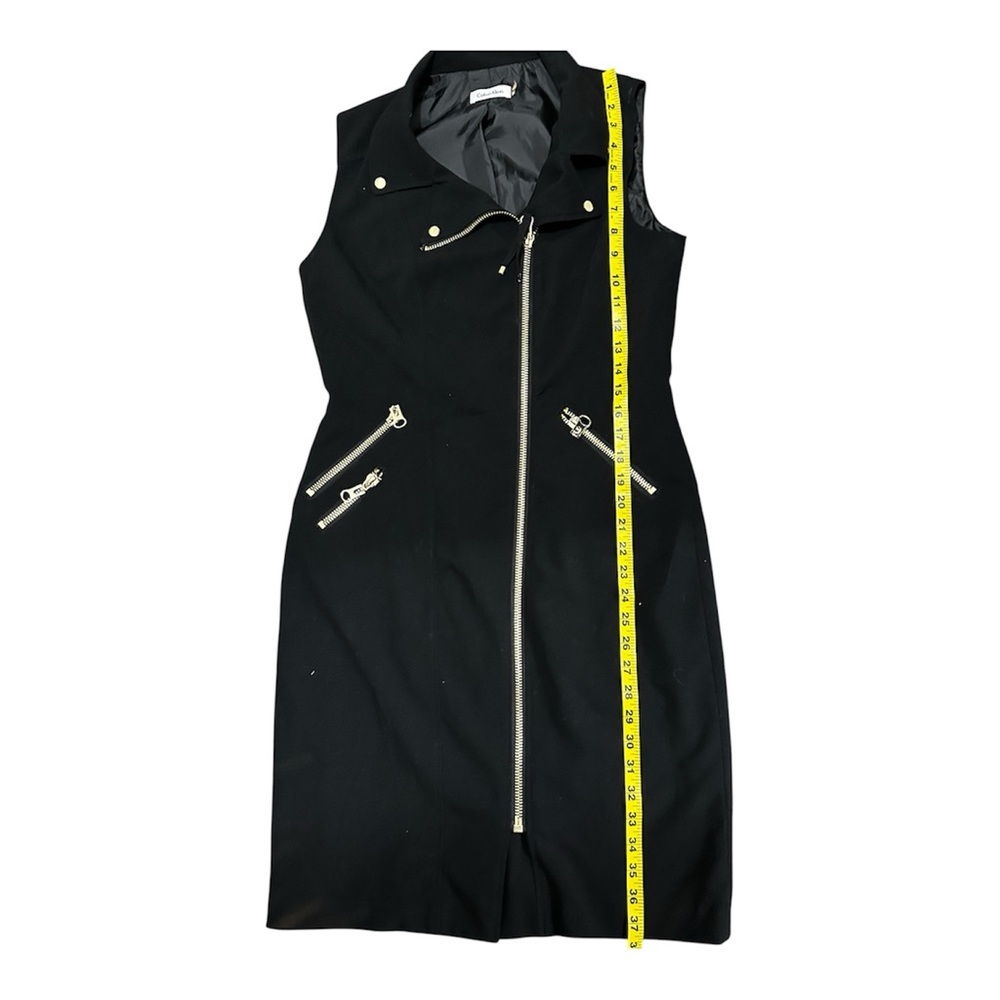 Calvin Klein Black Midi Dress with Gold Zippers - Picture 3 of 7